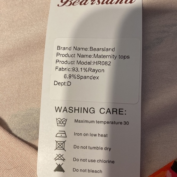 f Bearskand floral stretch short sleeve regular size maternity top XL.  NWT - Picture 5 of 5